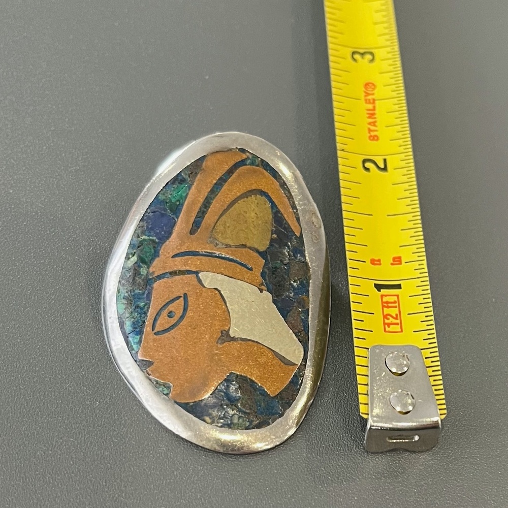 TAXCO Mexico Sterling Silver (925) & Mixed Metal Pendant or Brooch - Mayan